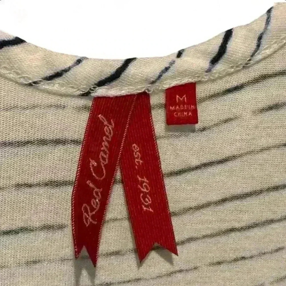 Red Camel Women's Striped Cutout Back T-Shirt Multicolor Size Medium - Picture 4 of 7